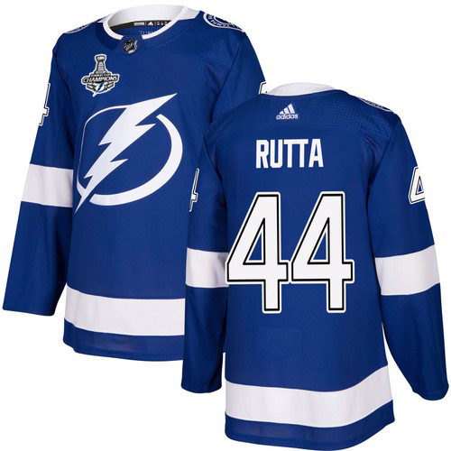 Adidas Tampa Bay Lightning 44 Jan Rutta Blue Home Authentic Youth 2020 Stanley Cup Champions Stitched NHL Jersey